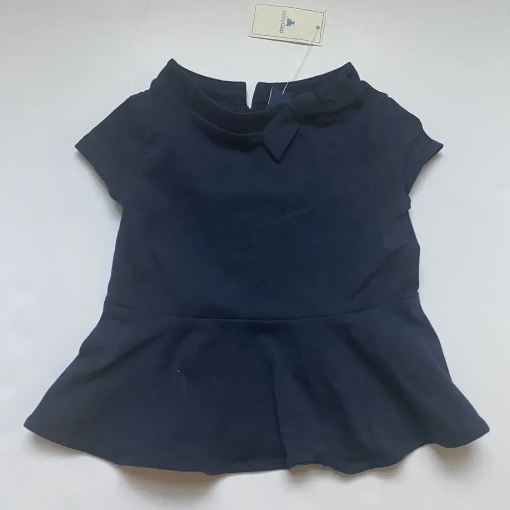 NEW Baby Gap Peplum Baby Blue Top With Now